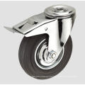 Black Rubber Industrial Caster with Whole Brake
